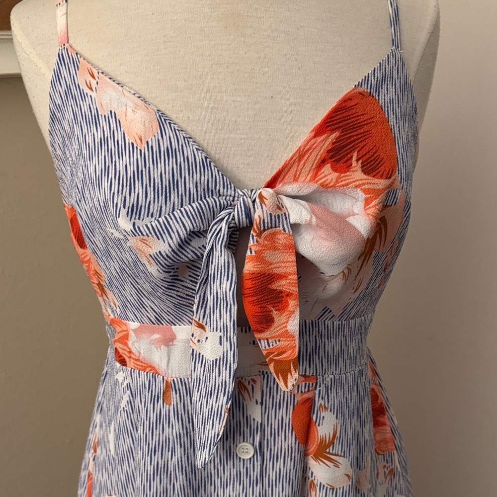 Floral Tie-Front Dress